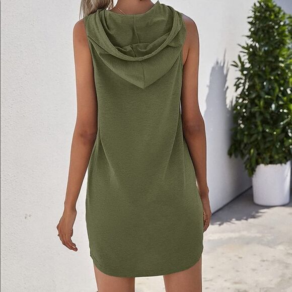 🎉HP🎉New Casual Hoodie Sleeveless Mini Dress - Picture 10 of 14